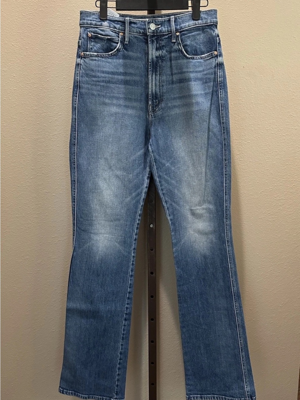 MOTHER High Waisted Smokin' Double Heel Jeans - Light Blue 27 EUC